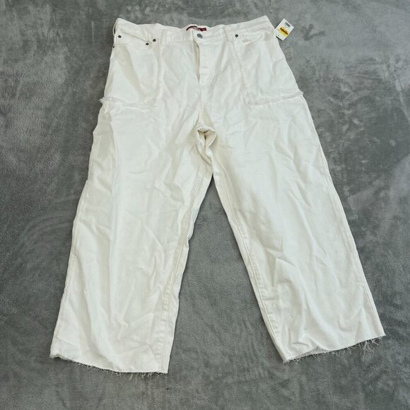 Lucky Brand High Rise Wide Leg White Jeans 18/34 Womens Denim Pants NWT 6103 - Picture 1 of 11